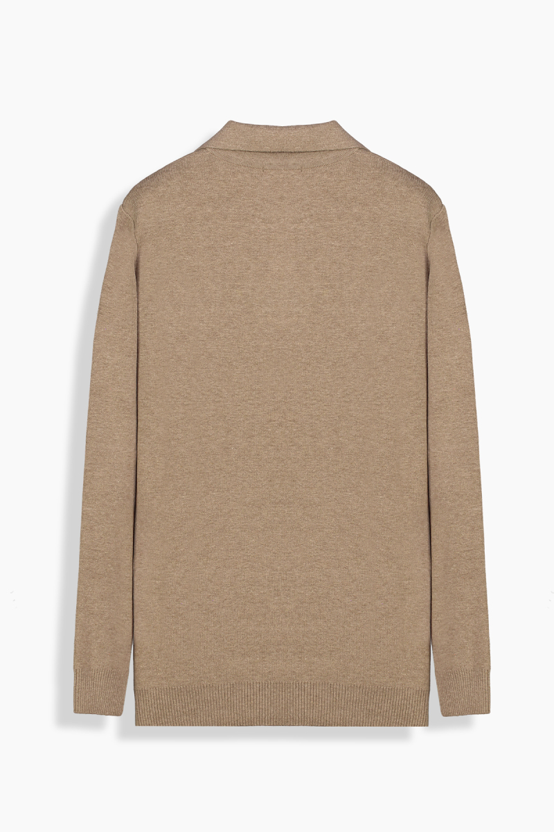 Trener Düğmesiz Polo Yaka Triko Sweatshirt - 2