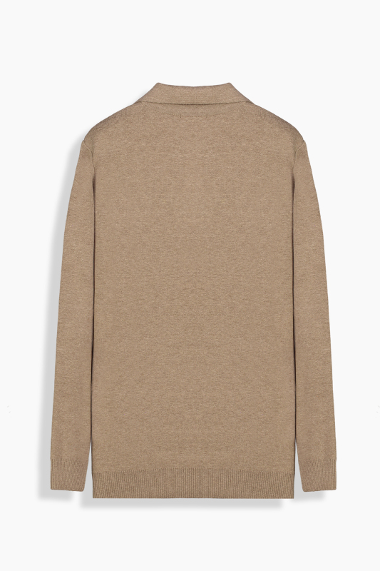 Trener Düğmesiz Polo Yaka Triko Sweatshirt - SARAR WOMAN