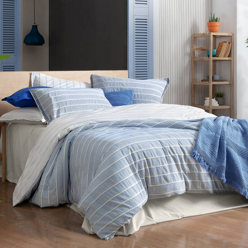 Trina Nevresim Takımı Çift Kişilik Mavi - 1