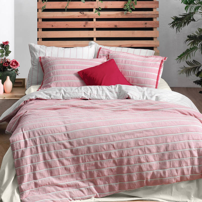 Trina Nevresim Takımı Tek Kişilik Pembe - 1