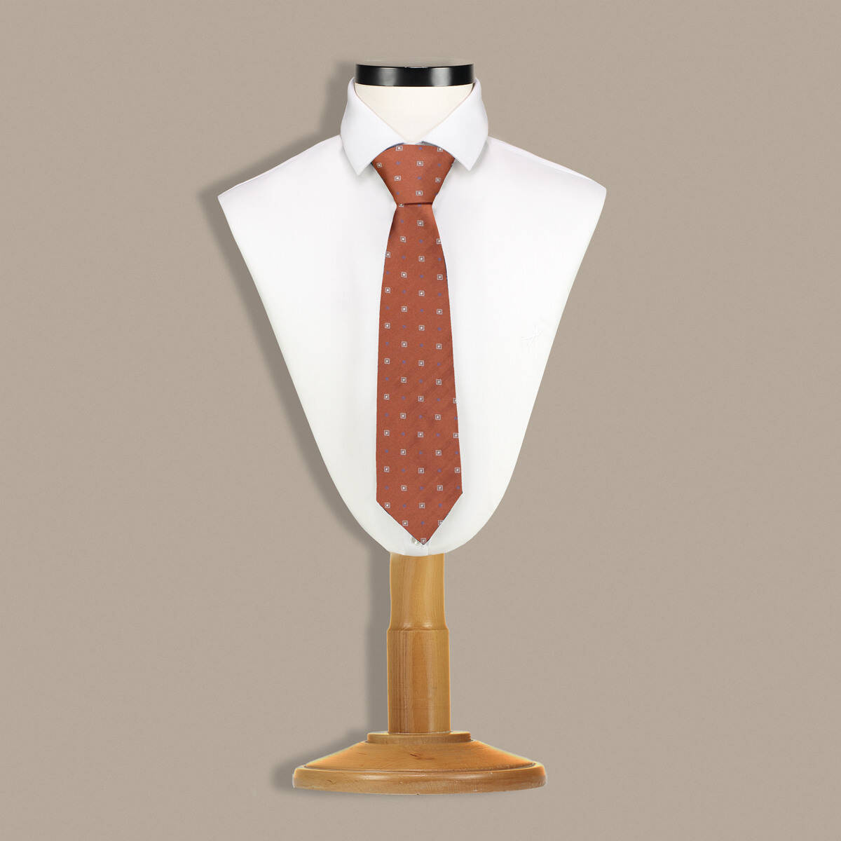 Turuncu Renk Desenli Kravat C141 - 1
