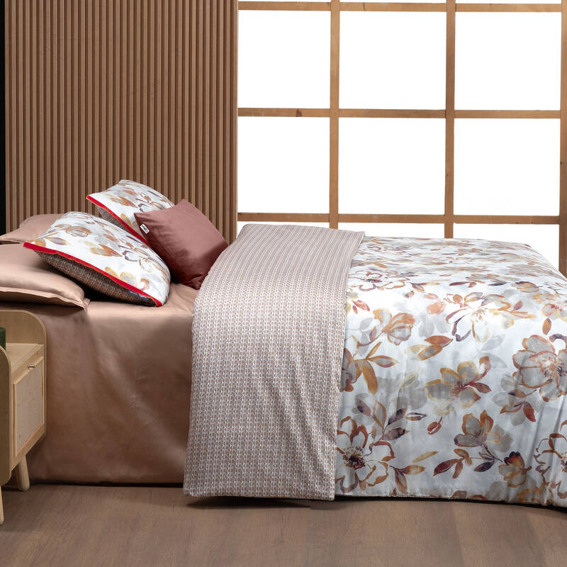 Uliana Saten Çift Kişilik Nevresim Takımı Somon - 3