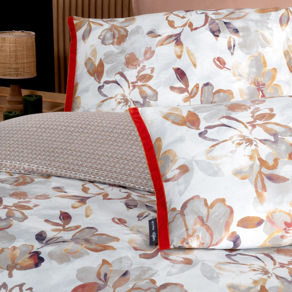 Uliana Saten Çift Kişilik Nevresim Takımı Somon - 4