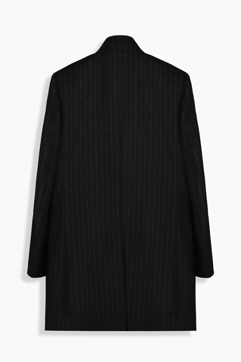 Unico Çizgili Kahverengi Palto - 2