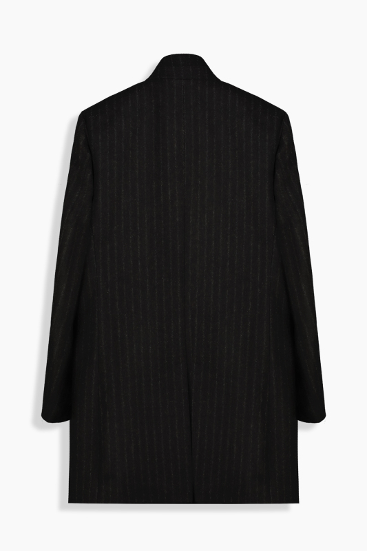 Unico Çizgili Kahverengi Palto - SARAR