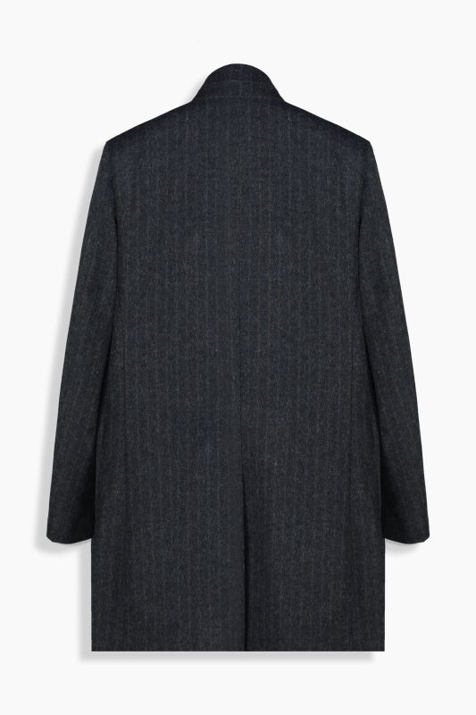 Unico Çizgili Lacivert Palto - SARAR