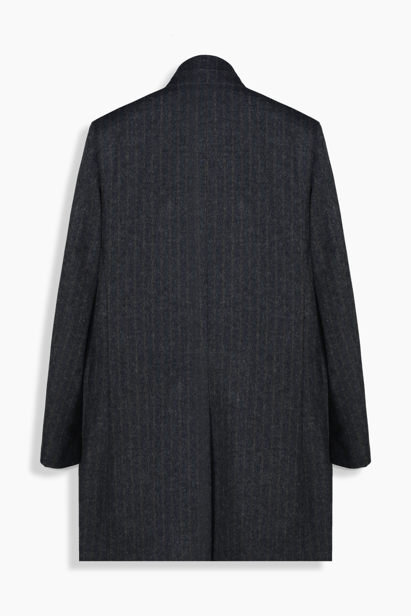 Unico Çizgili Lacivert Palto - 2