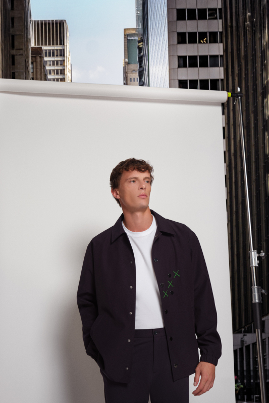 Uniro Barselona Tasarım Lacivert Slim Mont - SARAR