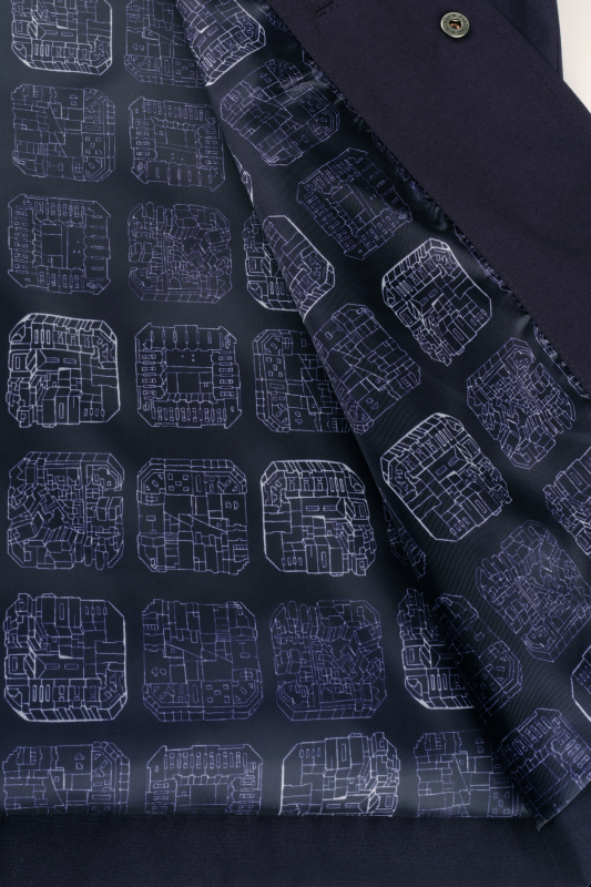 Uniro Barselona Tasarım Lacivert Slim Mont - SARAR