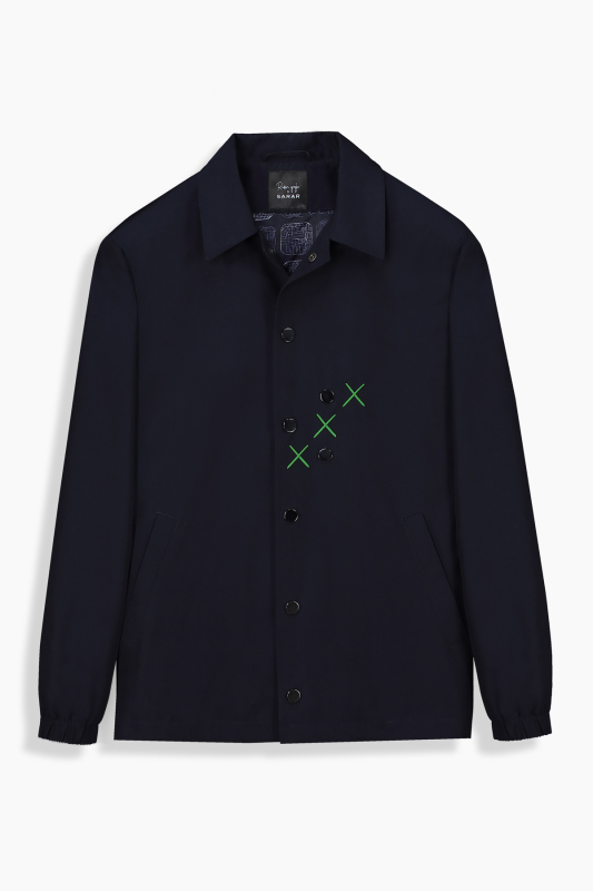 Uniro Barselona Tasarım Lacivert Slim Mont - SARAR