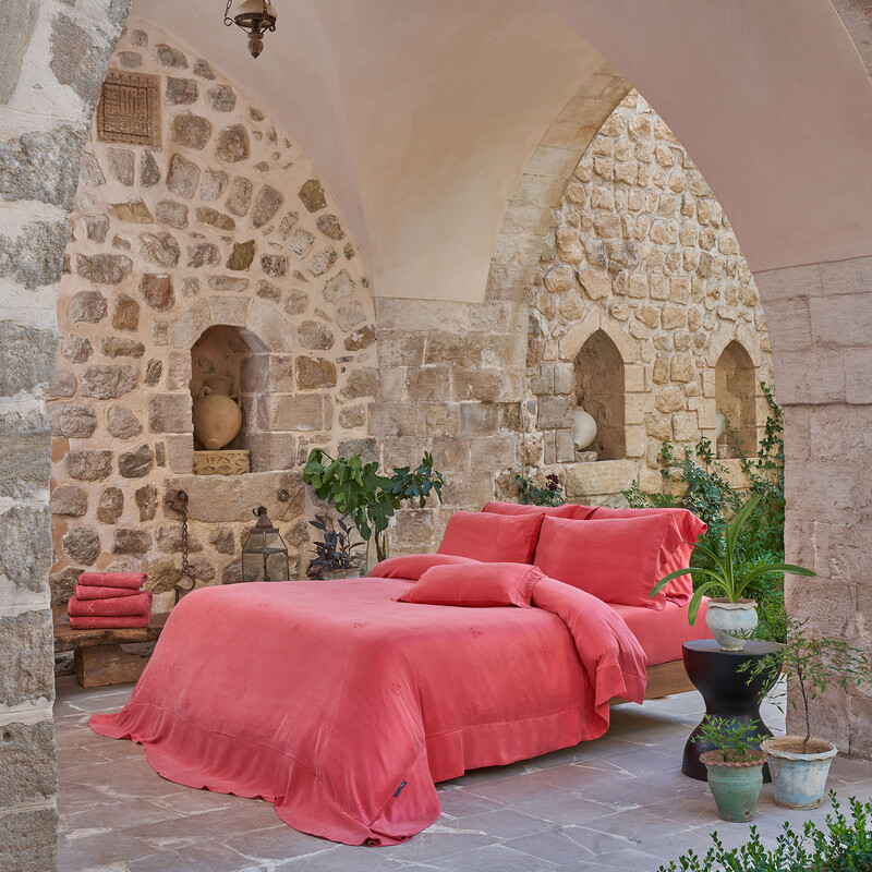 Uvercinka Cupro King Size Nevresim Takımı Pembe 