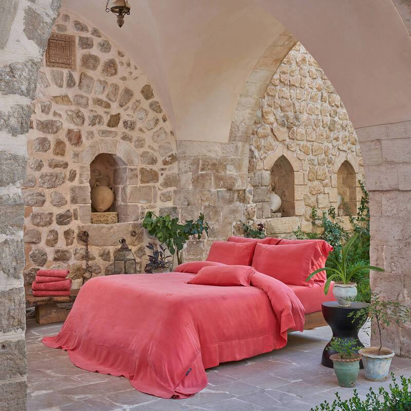 Uvercinka Cupro King Size Nevresim Takımı Pembe - 1