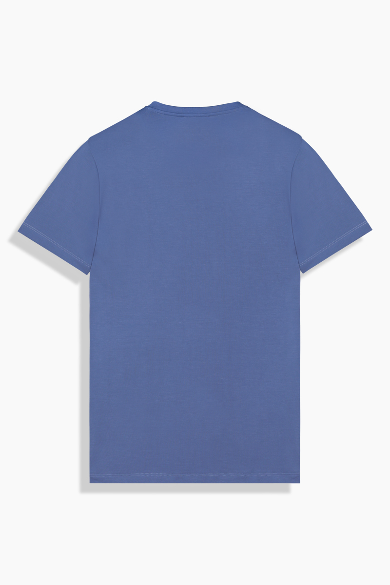 V Yaka Casual Koyu Mavi Tişört - 2