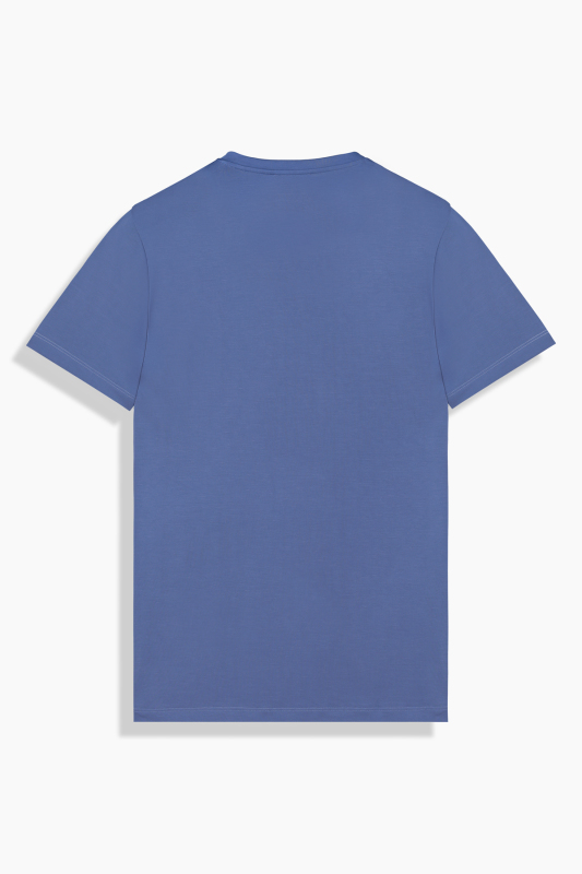 V Yaka Casual Koyu Mavi Tişört - INTERVIEW