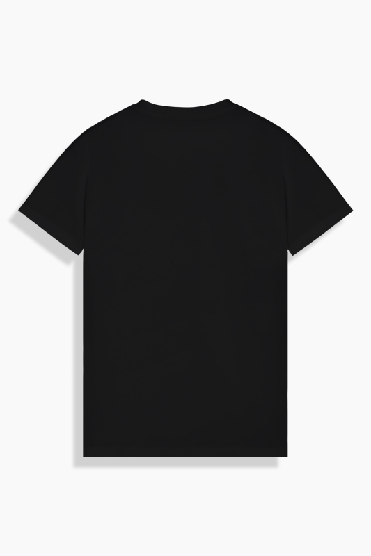 V Yaka Casual Siyah Tişört - INTERVIEW