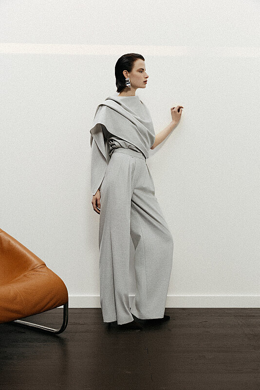 Valena Açık Gri Pantolon - SARAR WOMAN