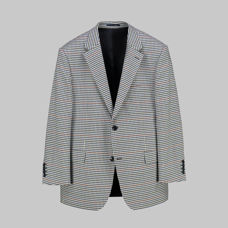 Varna Regular Fit Kareli Açık Lacivert Ceket 