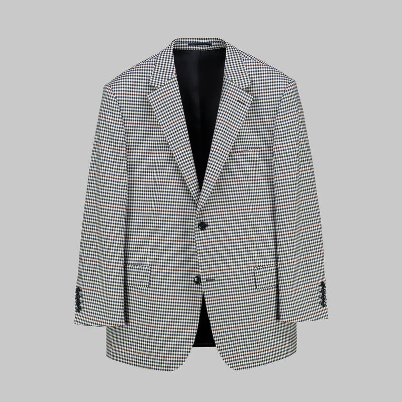 Varna Regular Fit Kareli Açık Lacivert Ceket - 1