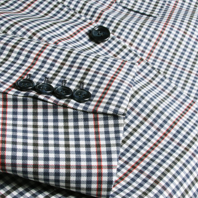 Varna Regular Fit Kareli Açık Lacivert Ceket - 5