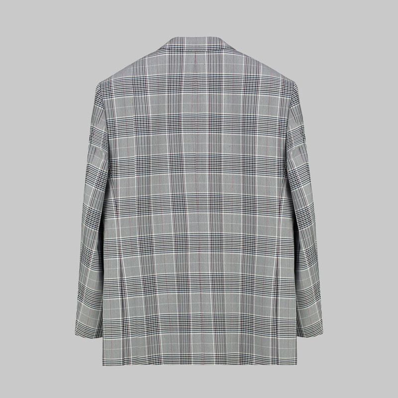 Varna Regular Fit Mavi Kareli Ceket - SARAR