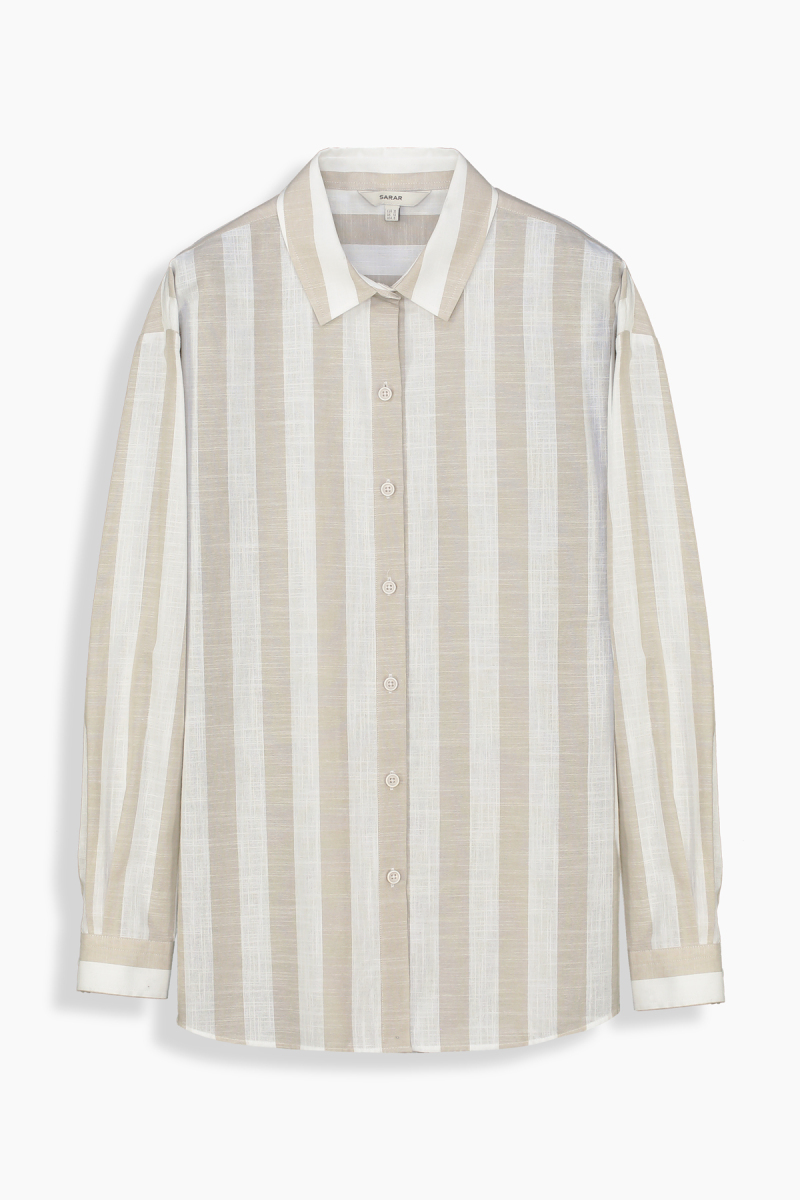 Vera Çizgili Bej Gömlek - 1