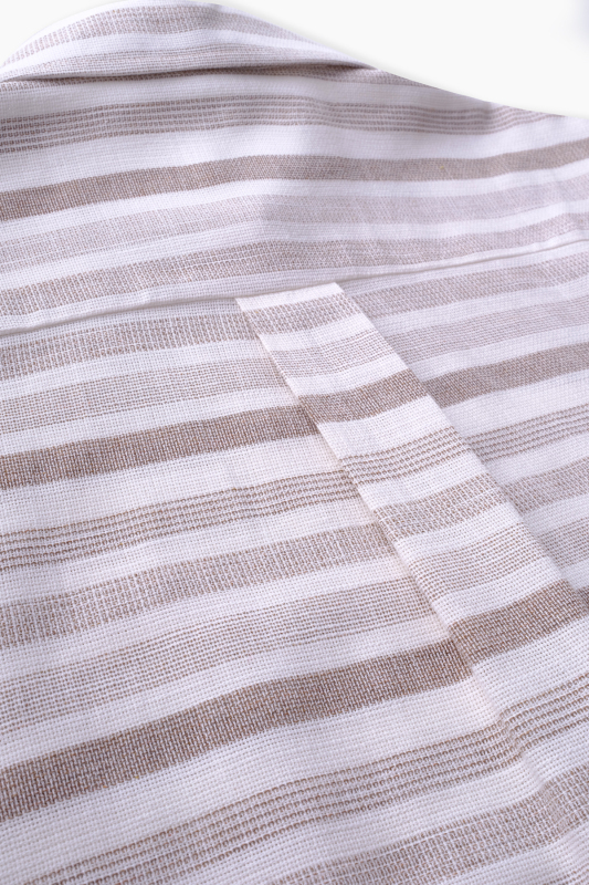 Vera Çizgili Kahverengi Gömlek - SARAR WOMAN