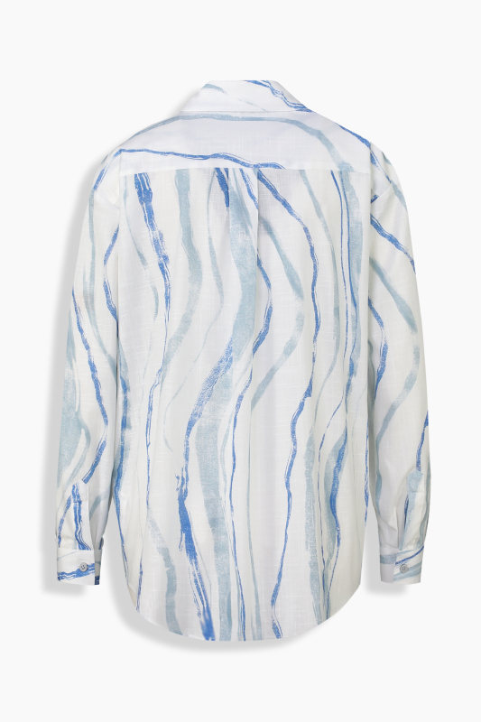 Vera Desenli Mavi Gömlek - SARAR WOMAN