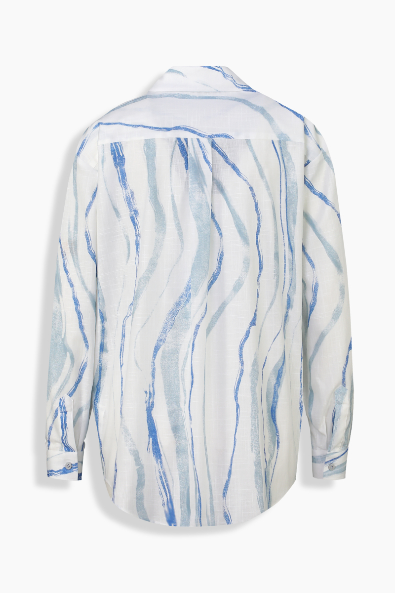 Vera Desenli Mavi Gömlek - 2