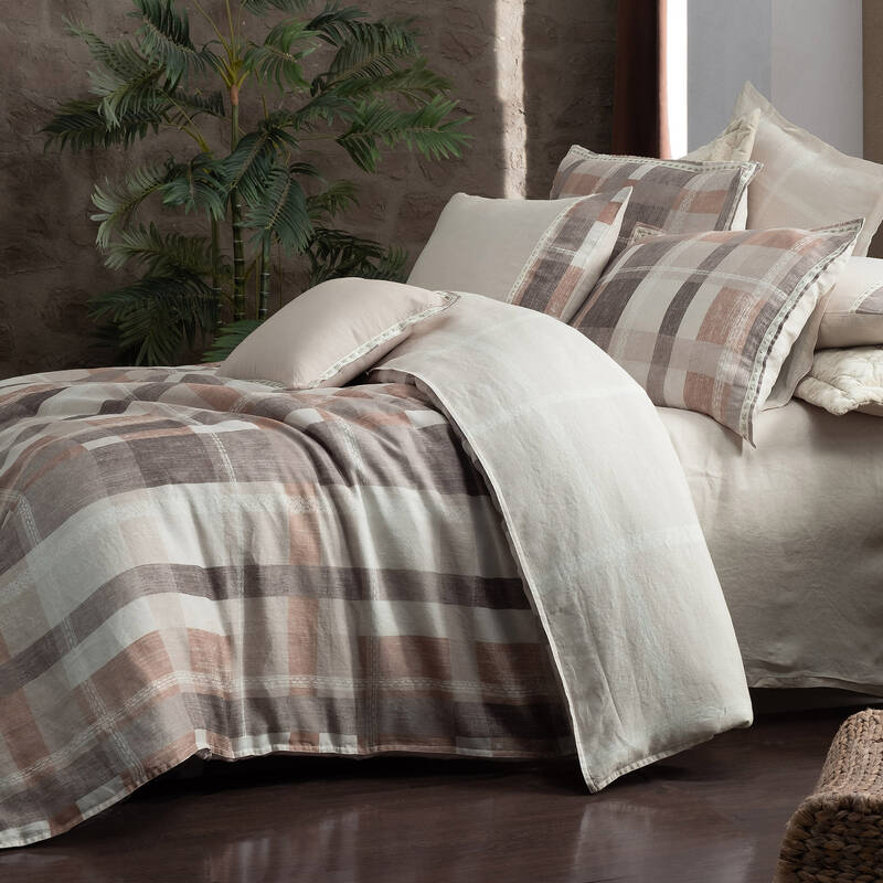 Vesta Keten Çift Kişilik Bej Nevresim Takımı - 2