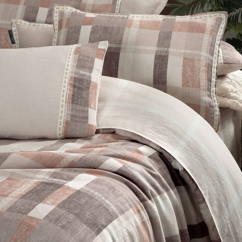 Vesta Keten Çift Kişilik Bej Nevresim Takımı - 3