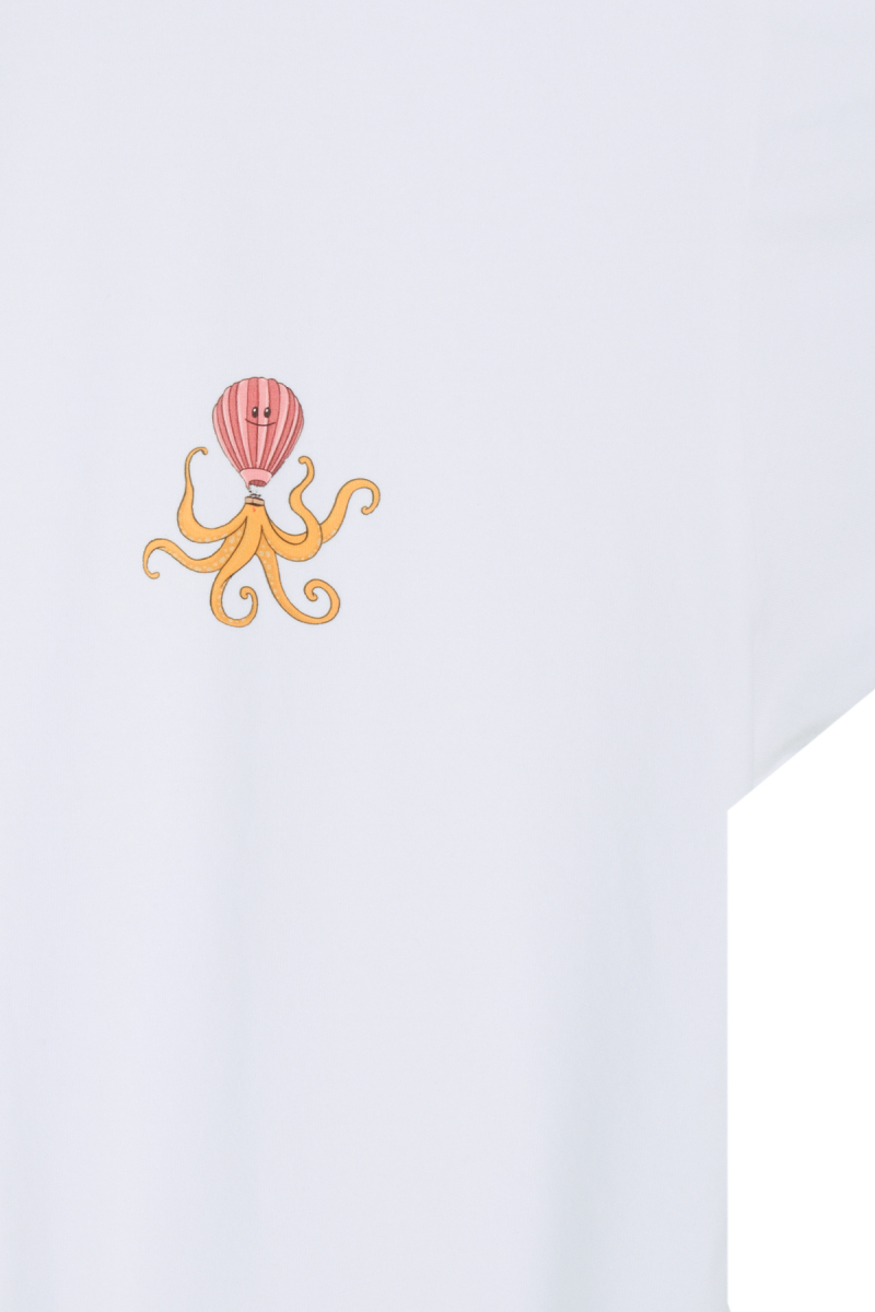 Vitus Ahtapot Desenli Beyaz Tişört - 3