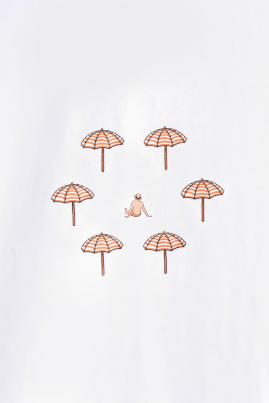 Vitus Şemsiye Desenli Beyaz Tişört - SARAR