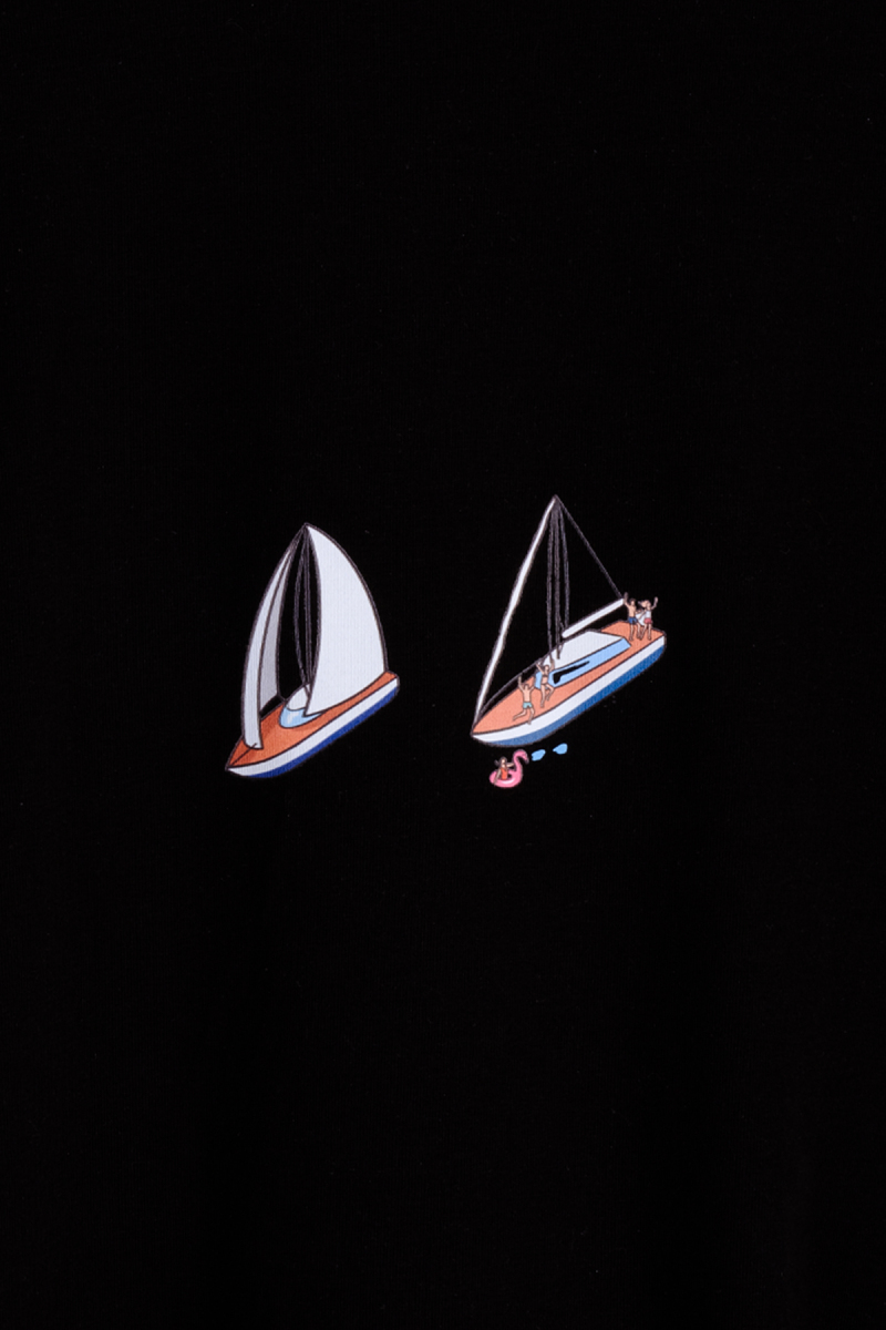 Vitus Yelken Desenli Siyah Tişört - 2