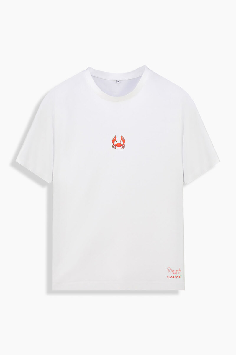 Vitus Yengeç Desenli Beyaz Tişört - 1