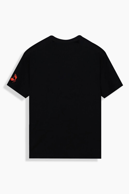 Vitus Yengeç Desenli Siyah Tişört - SARAR