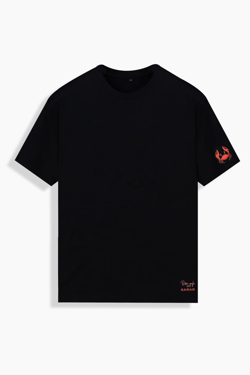 Vitus Yengeç Desenli Siyah Tişört - 1