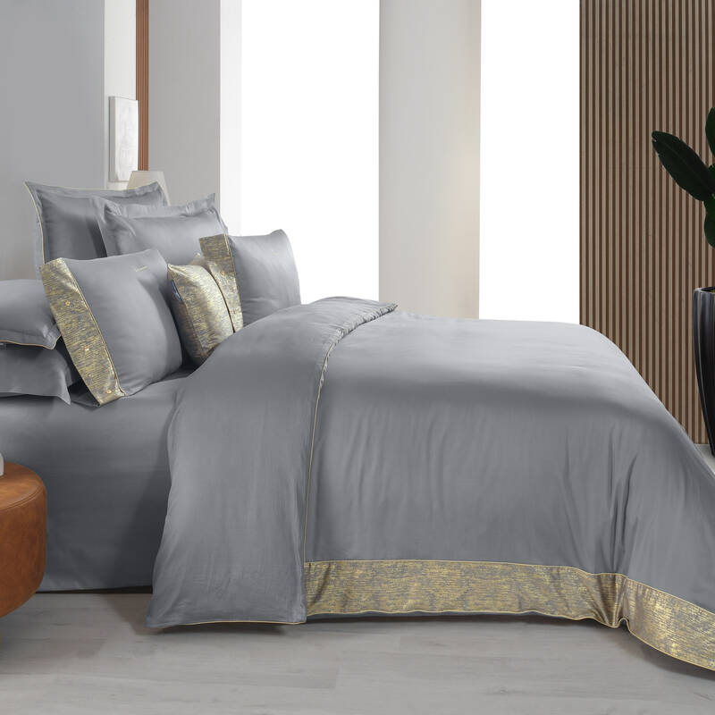 Voronej Saten Çift Kişilik Nevresim Takımı Gri - 2