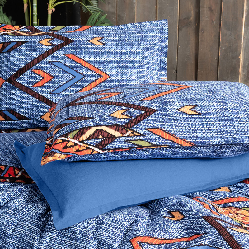 Yakut Flanel Çift Kişilik Nevresim Takımı Mavi - SAREV