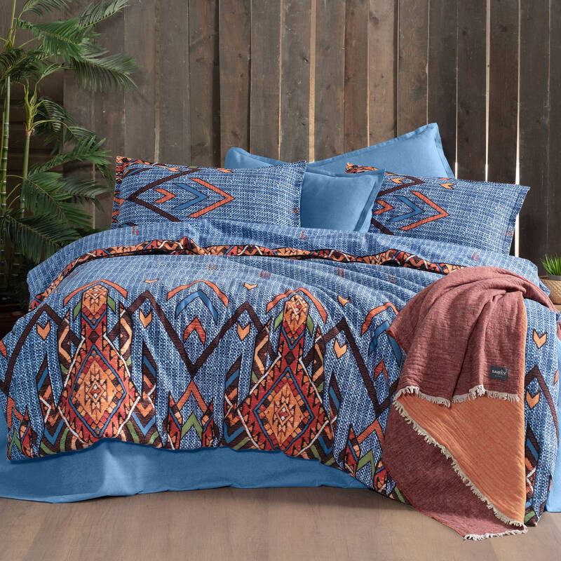 Yakut Flanel Çift Kişilik Nevresim Takımı Mavi - 2