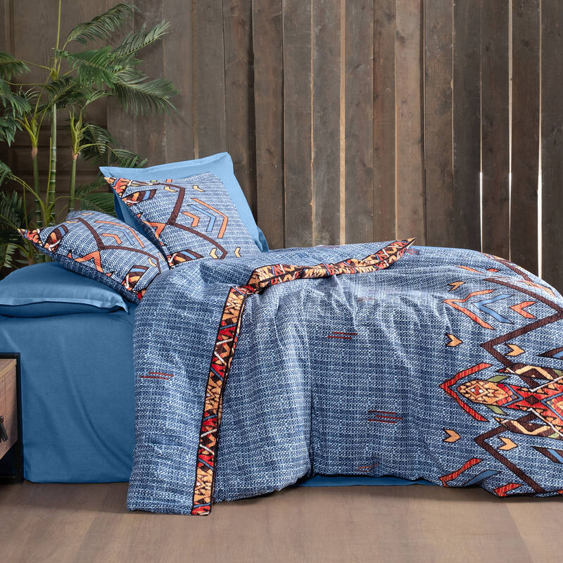 Yakut Flanel Çift Kişilik Nevresim Takımı Mavi - 3