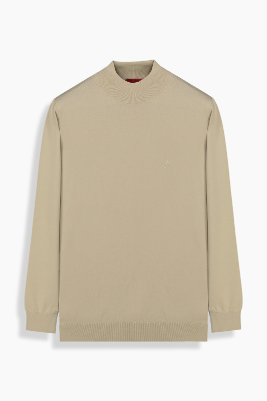 Yarım Balıkçı Açık Bej Triko - INTERVIEW