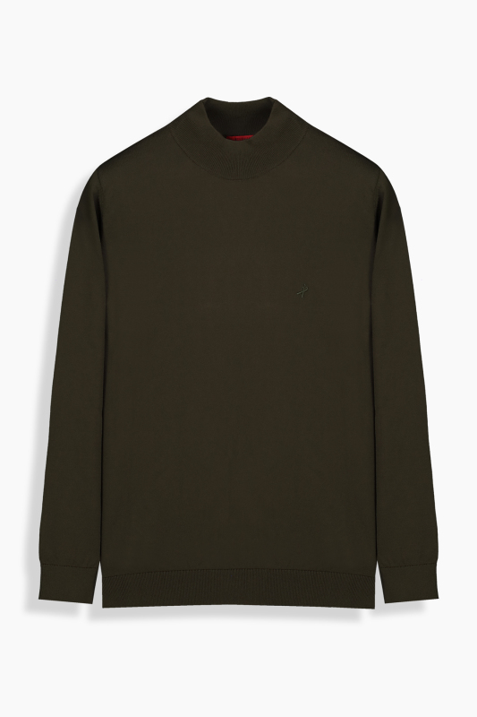 Yarım Balıkçı Haki Triko 