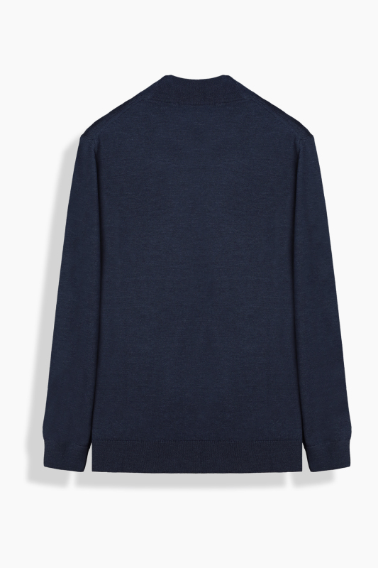 Yarım Balıkçı Yün İndigo Kazak - SARAR PREMIUM