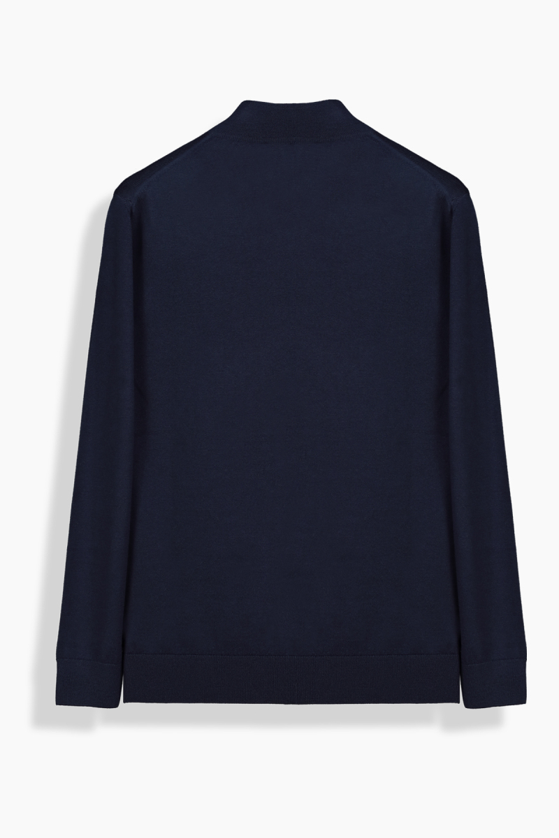 Yarım Balıkçı Yün Lacivert Kazak - 3