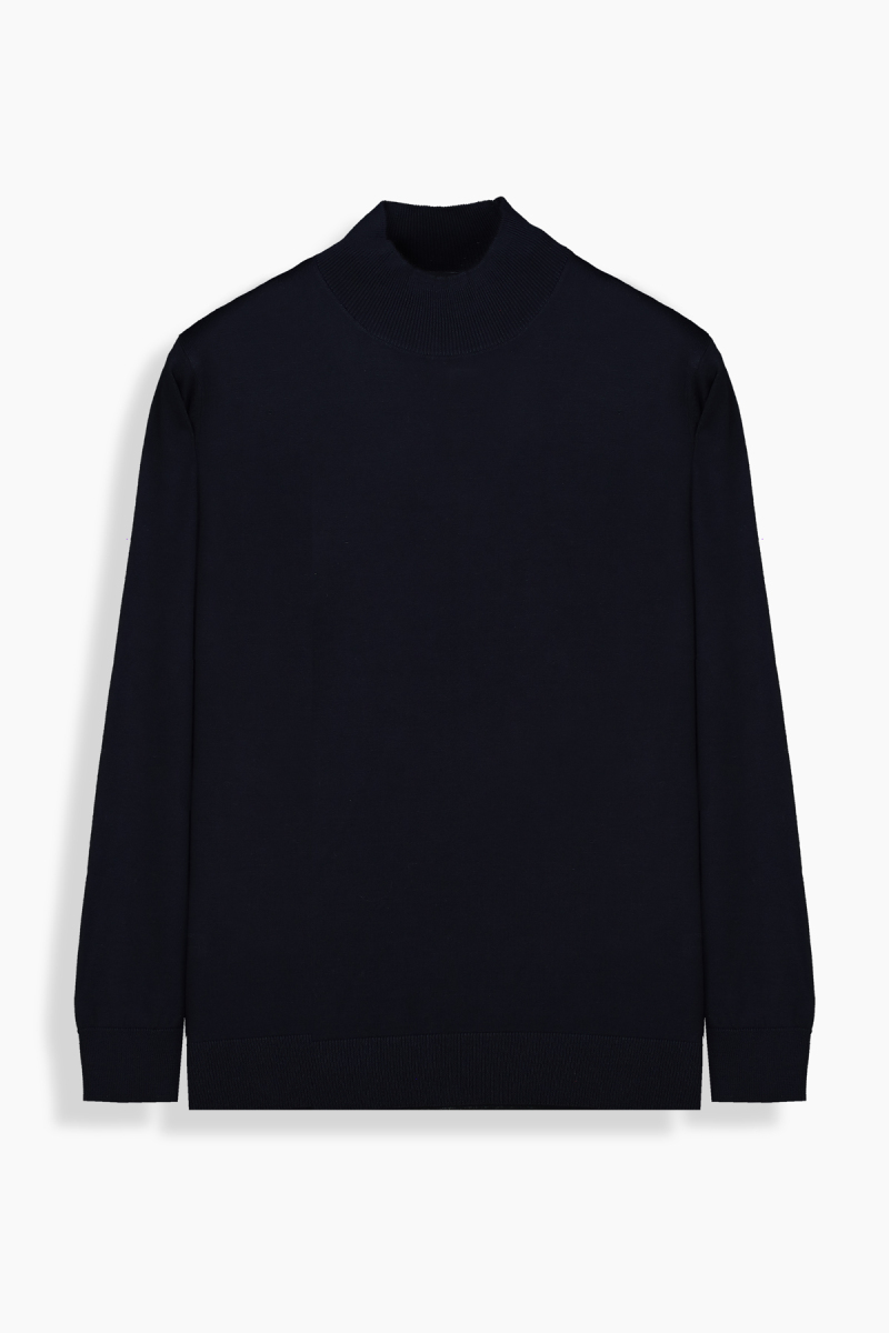 Yarım Balıkçı Yaka Lacivert Triko - 1