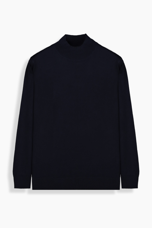 Yarım Balıkçı Yaka Lacivert Triko 