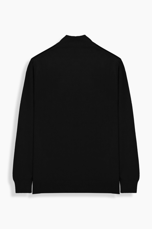 Yarım Balıkçı Yaka Siyah Triko - SARAR