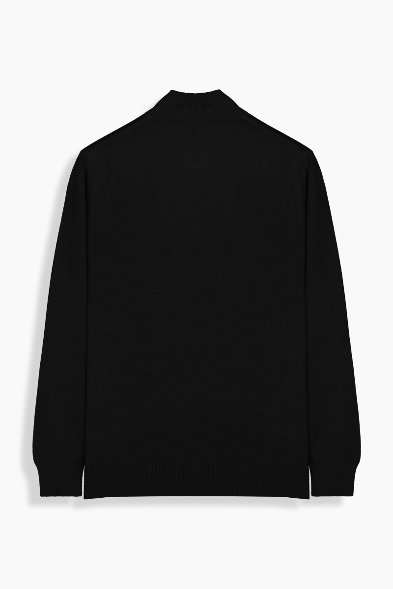 Yarım Balıkçı Yaka Siyah Triko - 2