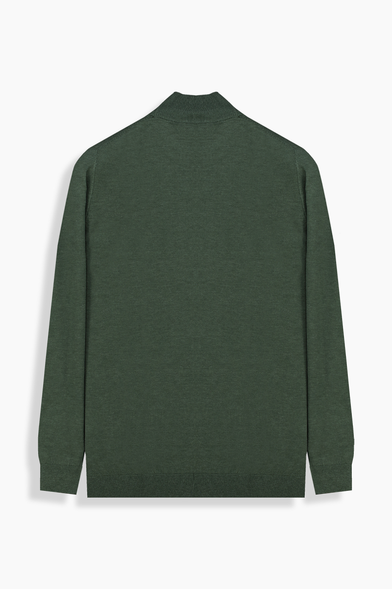 Yarım Balıkçı Yaka Yeşil Triko - 2