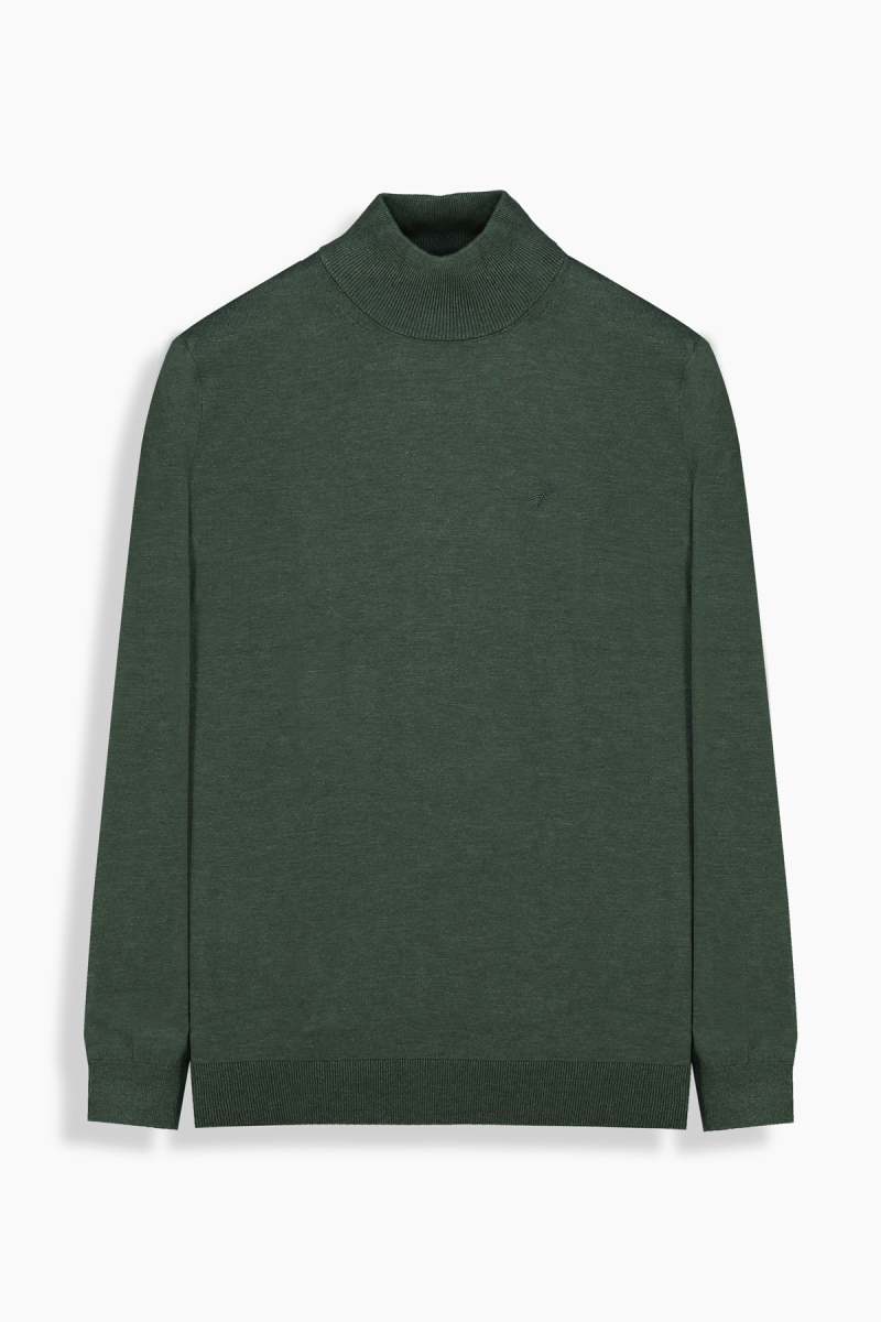 Yarım Balıkçı Yaka Yeşil Triko - 1